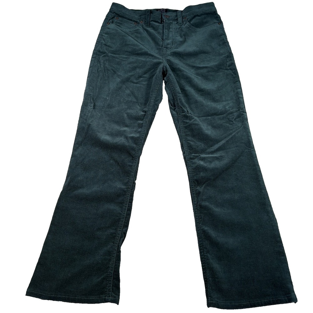 J Crew Womensβ Hi Rise Crop Flare Corduroy Pants 26 (FITS 28 X 25) Green
